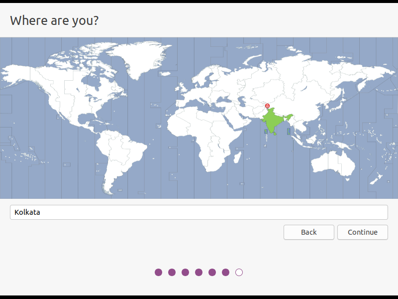 Ubuntu 20.04 LTS Yükleyici — Konumu Ayarla