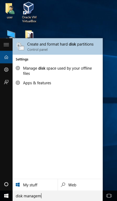 Windows 10'da yeni bir bölüm oluşturma — Disk Yönetiminde Ara