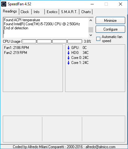 Как проверить температуру процессора 5 SpeedFan