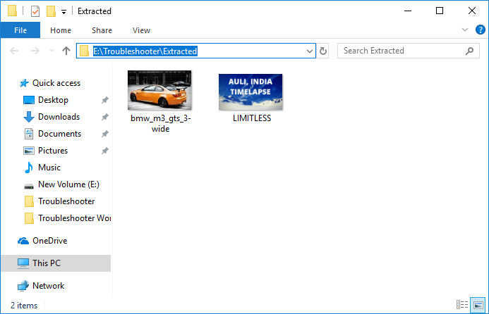 El archivo zip se extraerá a la ubicación deseada | Comprimir o descomprimir archivos y carpetas en Windows 10