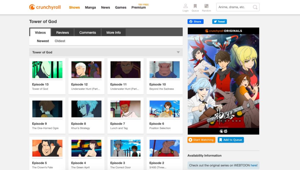 CrunchyRoll-situs web untuk menonton anime gratis di India