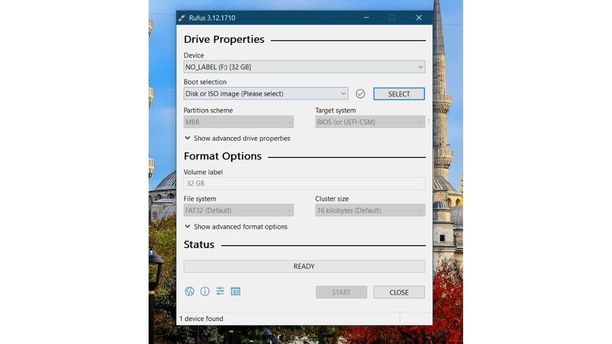 Baixe e abra o Rufus - Como instalar o Linux Mint