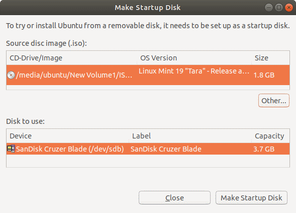 Başlangıç Diski Oluşturucu Ubuntu