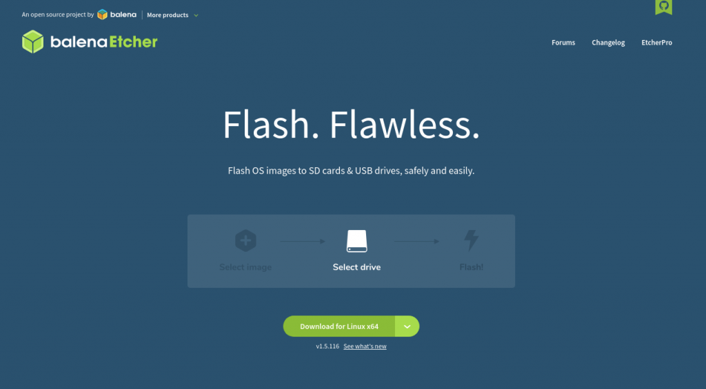 balena etcher web sitesi