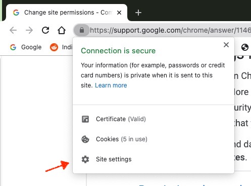 เลิกบล็อกไซต์ใน chrome