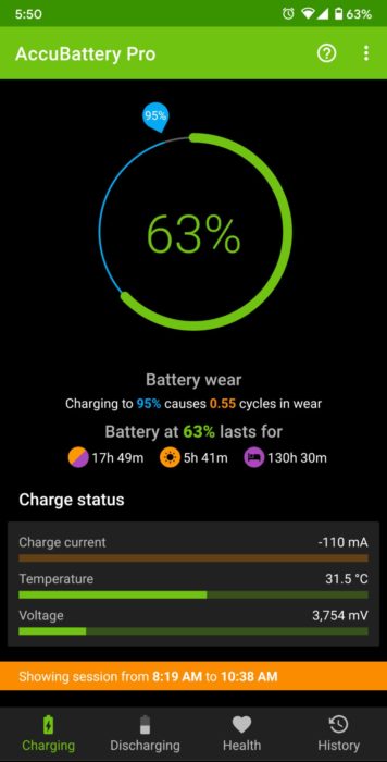 充电状态accubattery - 如何在android中检查电池健康状况
