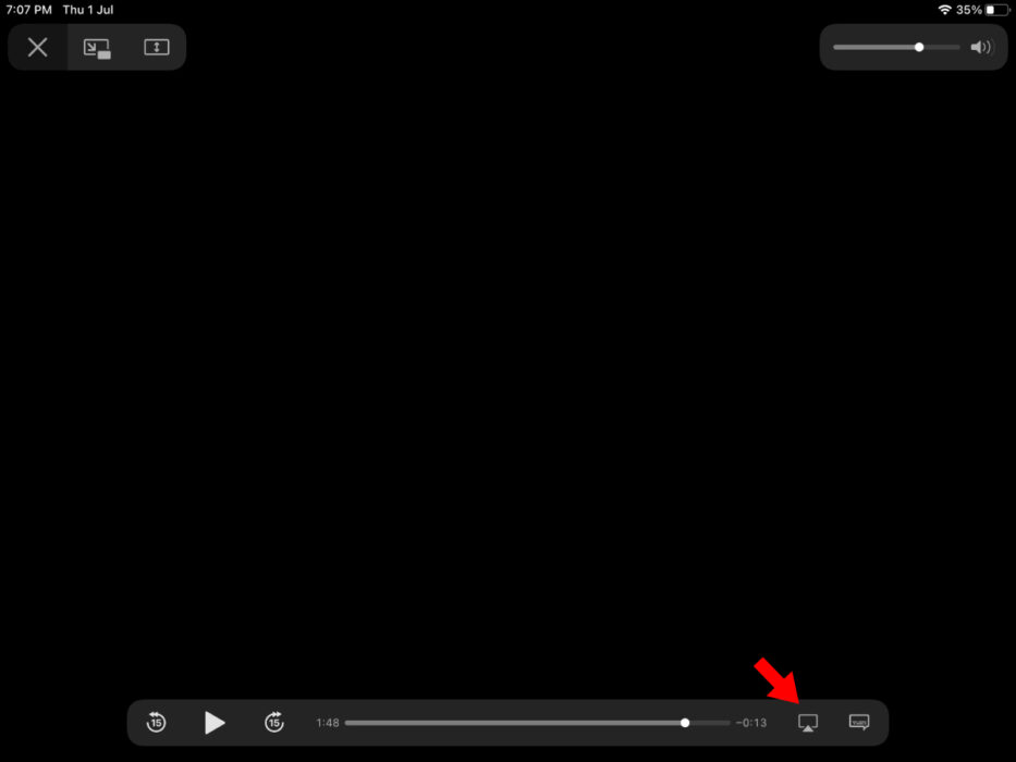 Odtwarzanie ikon AirPlay na iPadzie
