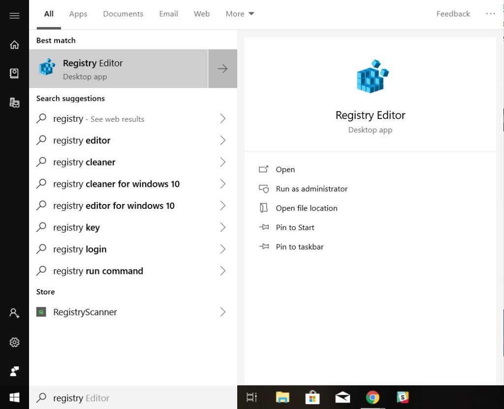 WIndows10のレジストリエディター