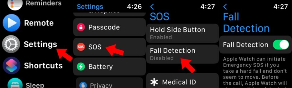 3AppleWatchの落下検出を有効にする
