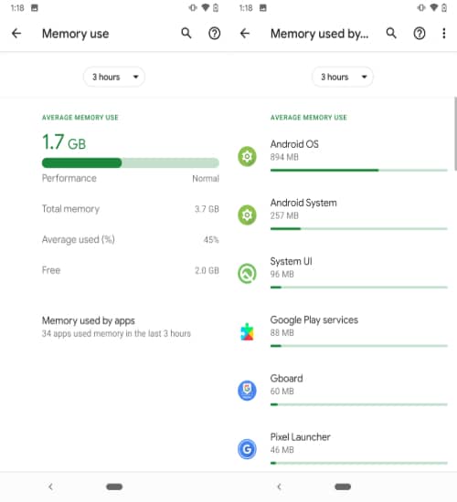内存 Android 开发者设置