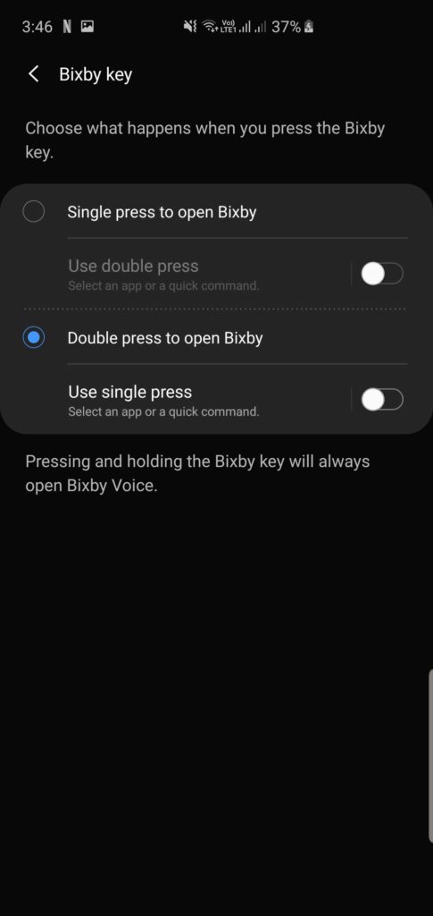 Bixbyを無効にする