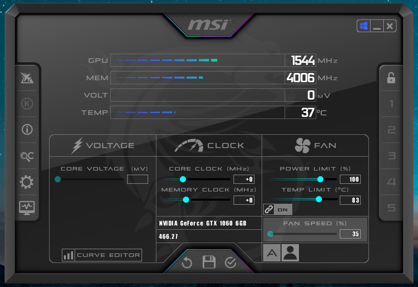 msiアフターバーナーホーム