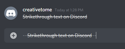 Discord Przekreślenie, polecenie