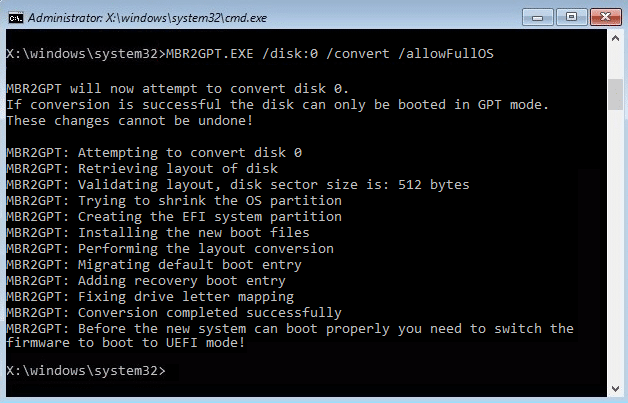 Convierta MBR a disco GPT usando MBR2GPT.EXE sin pérdida de datos | Convierta MBR a disco GPT sin pérdida de datos en Windows 10