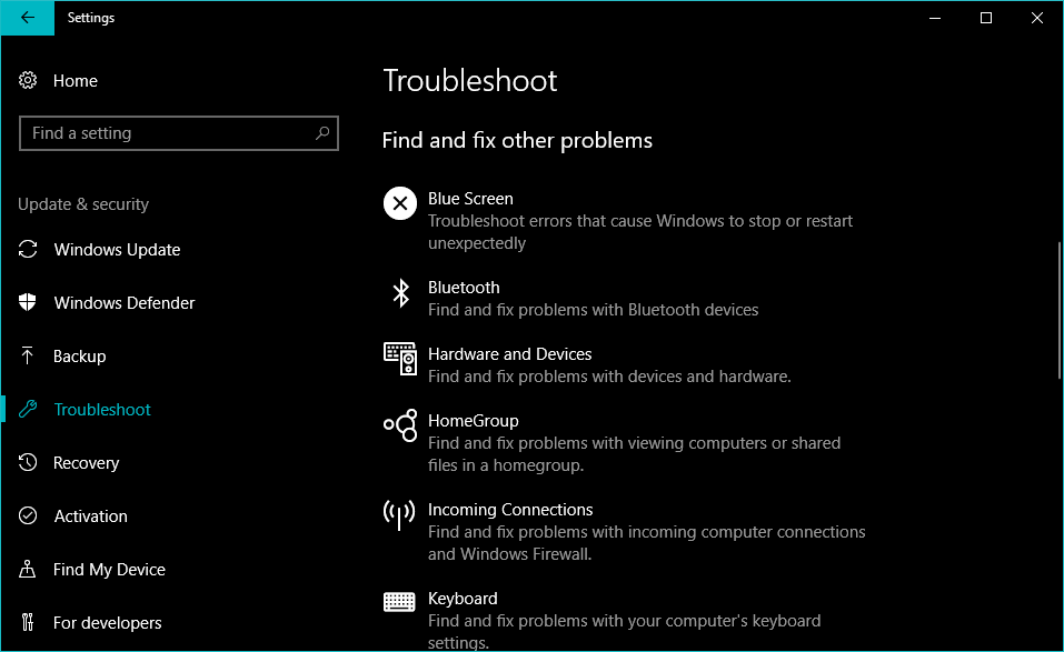 Solução de problemas da tela azul da morte do Windows 10