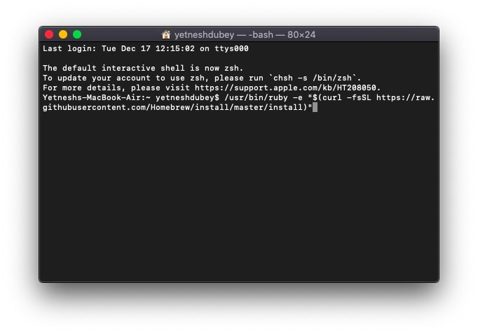 Instalați homebrew pe Mac