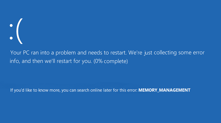 Solucionar error de gestión de memoria en Windows 10