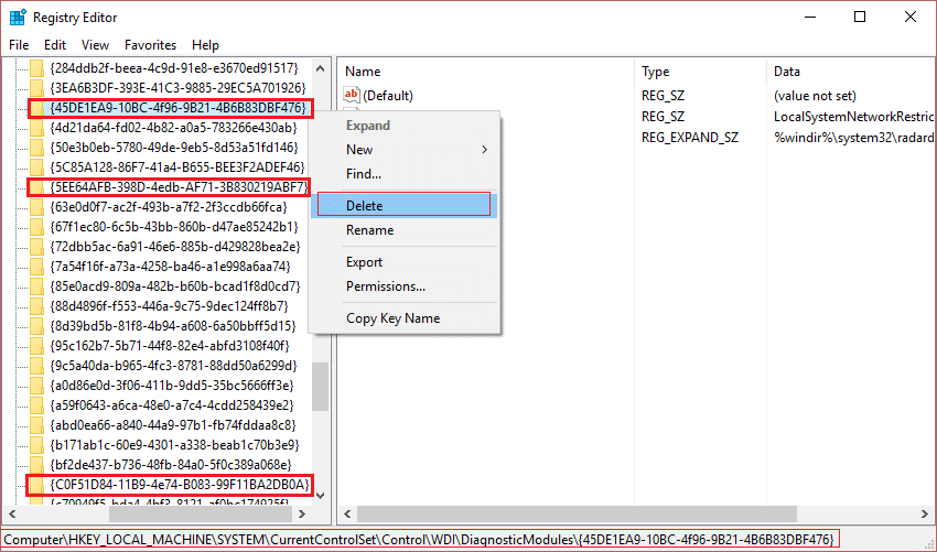 Ștergeți cheia de registru al serviciului de diagnosticare pentru a dezactiva avertismentele de memorie
