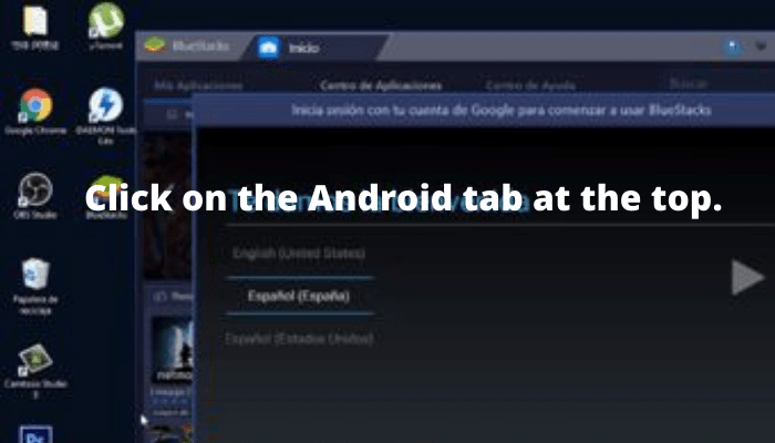 Faceți clic pe fila Android din partea de sus.