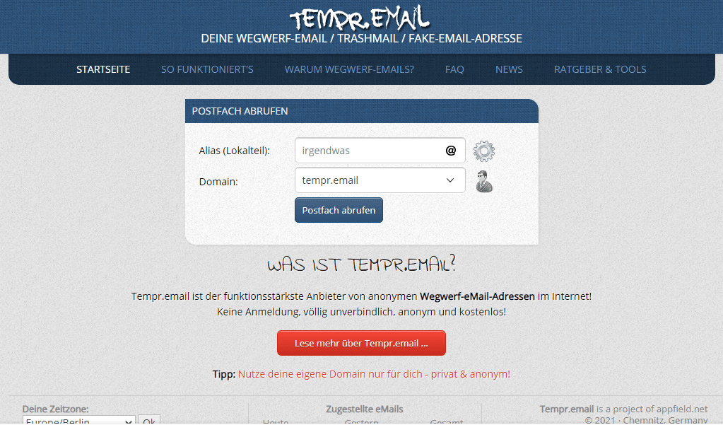 email sementara