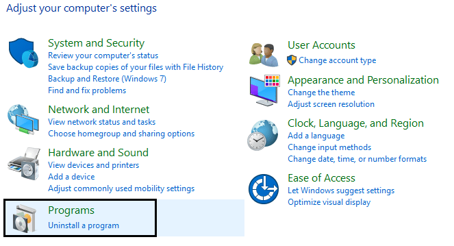 désinstaller un programme