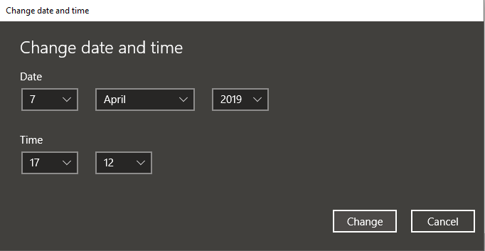 Cliquez sur le bouton Modifier et réglez la date et l'heure manuellement