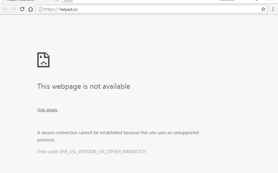 Correction de l'erreur Chrome ERR_SSL_VERSION_OR_CIPHER_MISMATCH