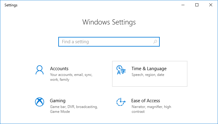 Appuyez sur la touche Windows + I pour ouvrir les paramètres, puis cliquez sur Heure et langue