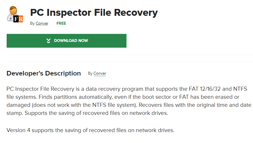 Recupero file di PC Inspector