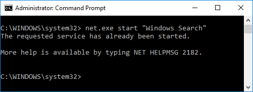 Inicie la búsqueda de Windows usando cmd