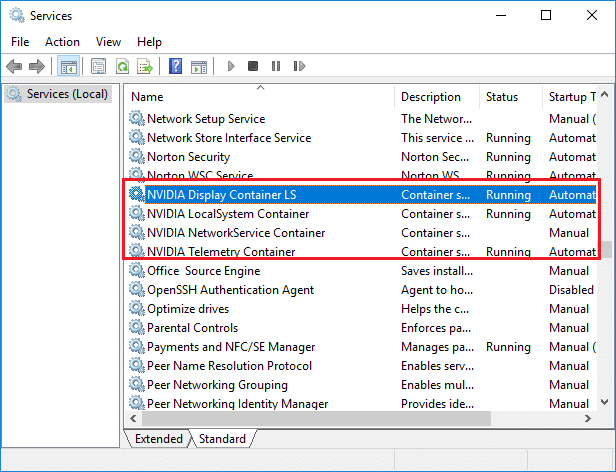 Reiniciar varios servicios de Nvidia