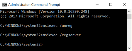 Vuelva a registrar el instalador de Windows