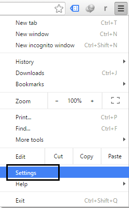 paramètres google chrome