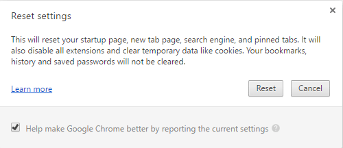 Réinitialiser les paramètres pour corriger le code d'erreur 130 Impossible de se connecter au serveur proxy