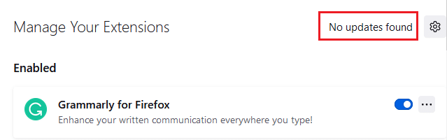 Sekarang, jika Anda menemukan pembaruan, ikuti petunjuk di layar untuk memperbarui ekstensi Anda. Cara Memperbaiki Firefox Tidak Memuat Halaman