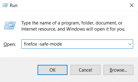 jalankan firefox dalam mode aman dari kotak dialog Run. Cara Memperbaiki Firefox Tidak Memuat Halaman