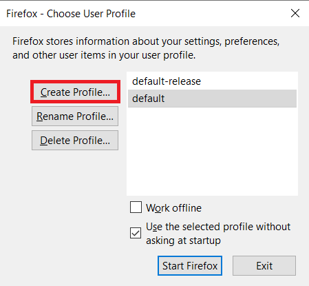 Klik Buat Profil…
