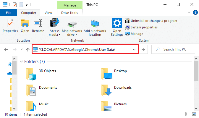 Öffnen Sie den Datei-Explorer und navigieren Sie zum Pfad localappdata. Chrome-Profilfehler beheben