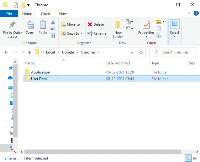 Öffnen Sie hier den Ordner Benutzerdaten. Chrome-Profilfehler beheben