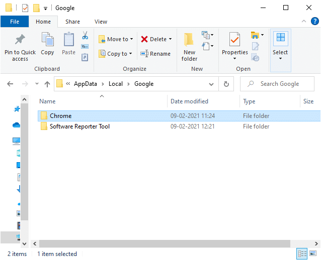 Öffnen Sie nun den Chrome-Ordner. Chrome-Profilfehler beheben