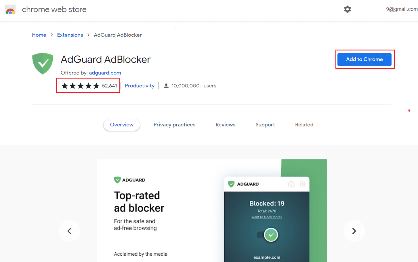 单击添加到 Chrome 按钮以安装 Adblocker 扩展程序。修复 AdBlock 在 Twitch 上不起作用