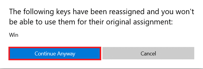 Haga clic en Continuar de todos modos. Arreglar clave de Windows deshabilitada