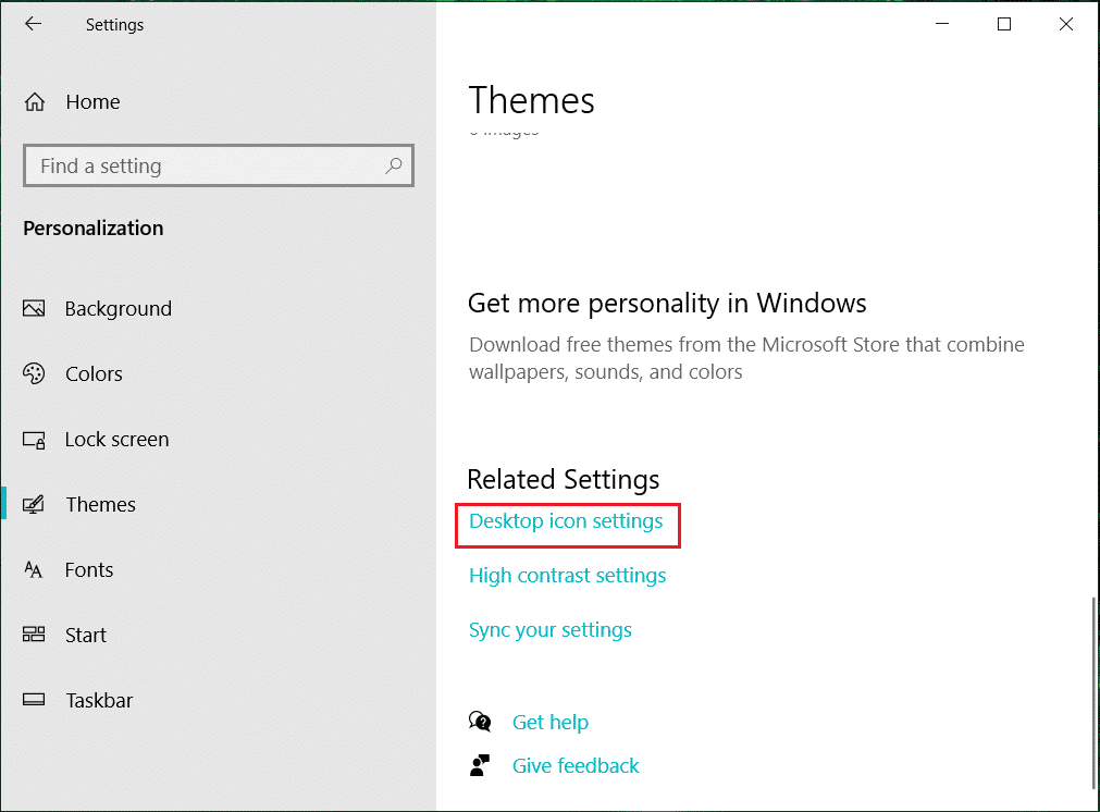 從最右上角，單擊桌面圖標設置鏈接。如何在 Windows 10 上創建極簡主義桌面