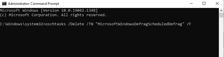 ตอนนี้พิมพ์คำสั่งในหน้าต่างคำสั่งแล้วกด Enter แก้ไขการใช้งานดิสก์สูง Ntoskrnl.exe