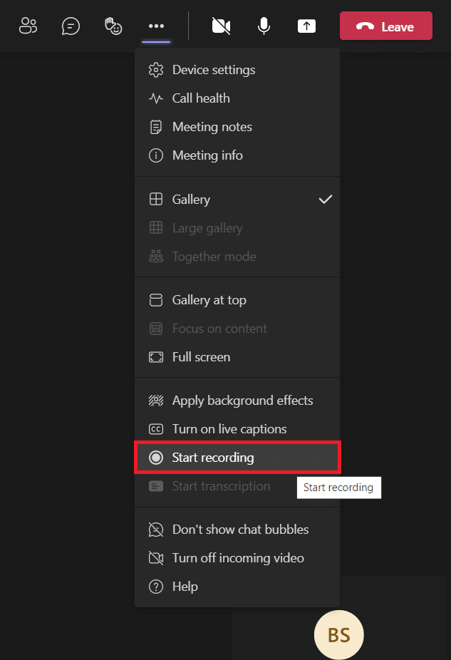 녹음 시작을 클릭합니다. Microsoft Teams 녹음은 어디에 저장되나요? 녹화된 비디오에 액세스, 다운로드 및 공유하는 방법은 무엇입니까?