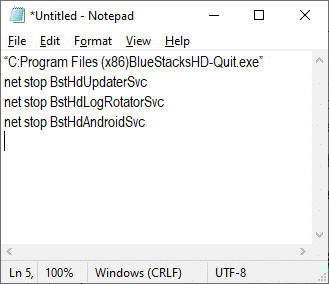 메모장을 열고 다음 키를 붙여넣습니다. Ntoskrnl.exe 높은 CPU 사용량 수정