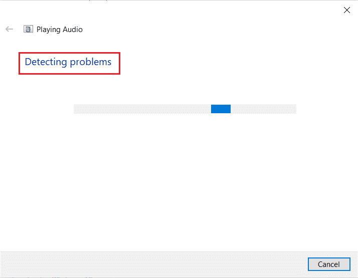 rilevamento dei problemi tramite la risoluzione dei problemi di riproduzione dell'audio. Risolto il problema con l'audio dello zoom non funzionante in Windows 10