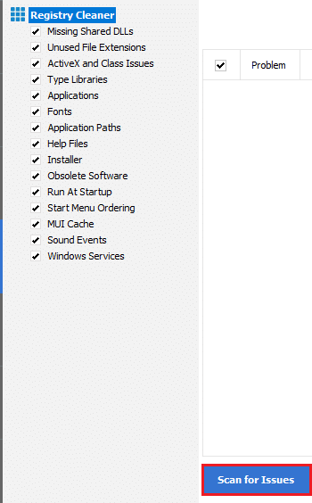 Ensuite, cliquez sur Rechercher les problèmes. Correction 0x80004002 Aucune interface de ce type prise en charge sur Windows 10