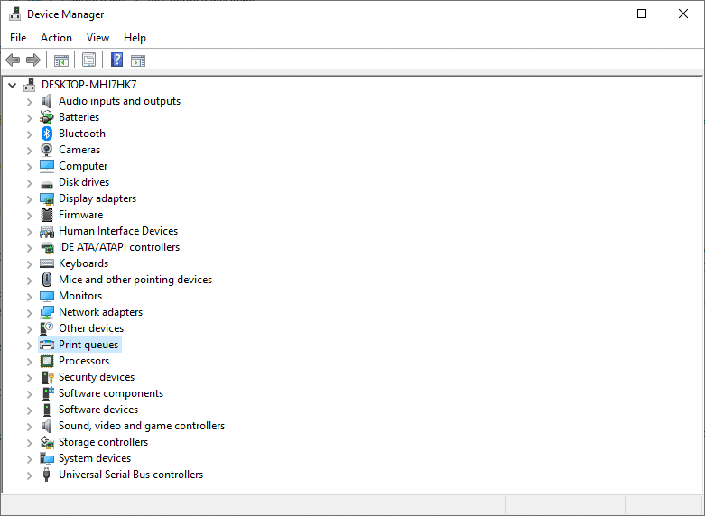 Localisez l'imprimante. Correction impossible d'installer l'imprimante La poignée est une erreur invalide dans Windows 10