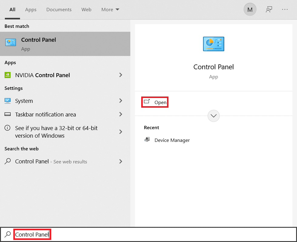 Recherche dans le menu Démarrer du Panneau de configuration. Correction de l'erreur STATUS BREAKPOINT dans Microsoft Edge